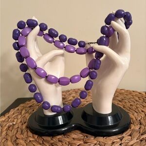 Elegant Lavender and Violet Beaded NecklaceSet